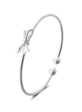 高档clec足t珂里蝴结银手镯女纯蝶银年轻款银镯999银子实心生日礼