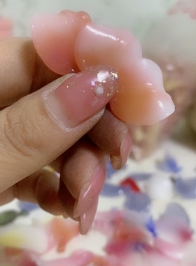 老料器古风汉服簪花瓣20片玛瑙色海棠M-06