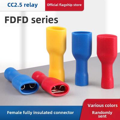 快速端子座Fdfd1.25/2/5.5母头全绝缘冷压端子弹簧端子铜连接器