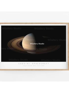 WGallery高清土星晨昏线极简星际穿越星空太空装饰画科幻书房挂画