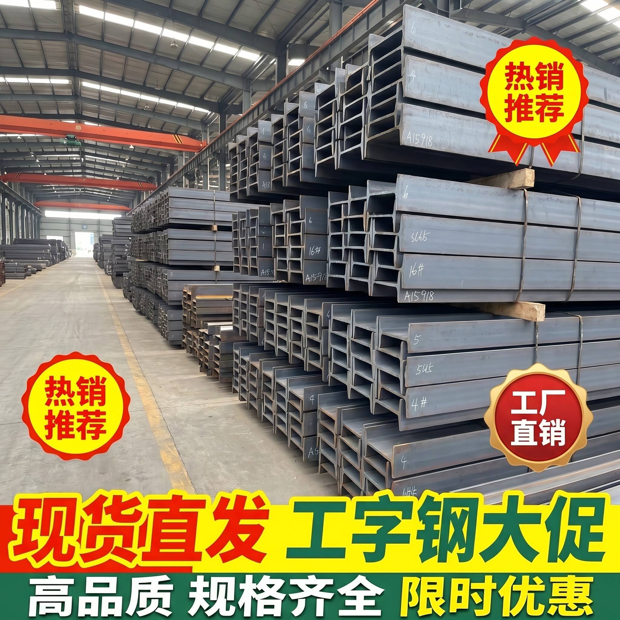 工字钢钢支架槽钢角铁H型钢型材房屋加固结构钢梁梁型钢悬挑零切