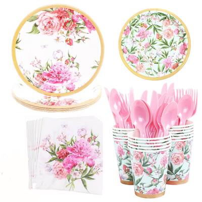 High Quality Hawaiian Garden Party Disposable Tableware Flow