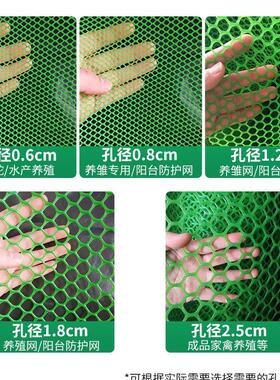 封窗户塑料网格阳台护栏防掉东西楼梯栏杆围栏绿色小孔胶网防护网