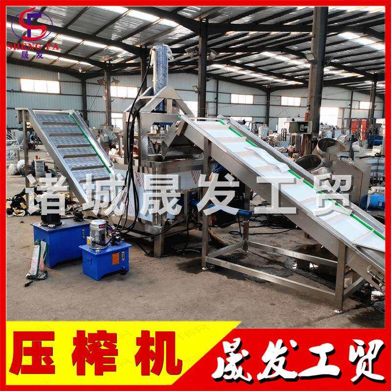 自动出料液压压榨机 甘蔗果汁压榨机 水蜜桃下出料榨汁机