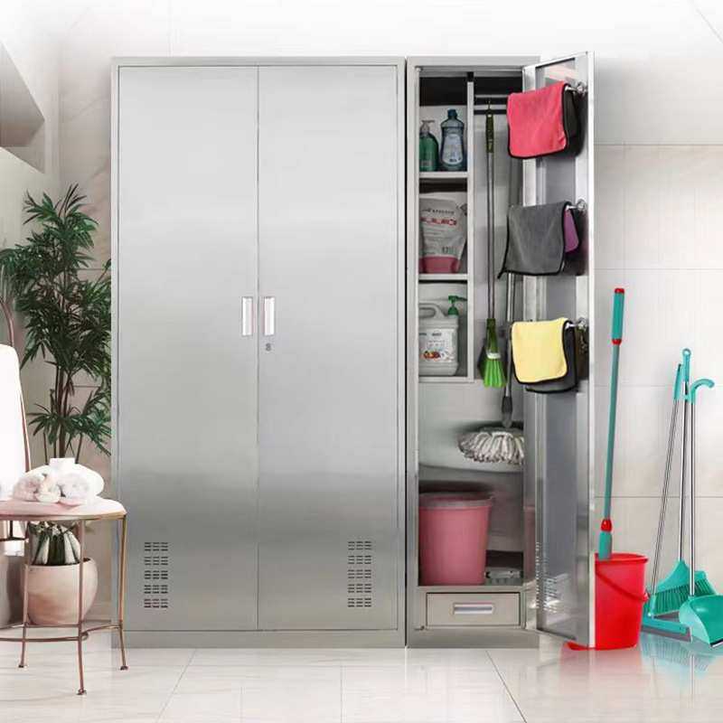 不锈钢清洁柜拖把单双门学校保洁工厂教室工具杂物收纳储物卫生柜,商业/办公家具,办公储物柜,淘宝优惠券,粉丝福利购,淘宝优惠卷