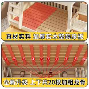 批上下铺双层床F97M7T6J小户床型双子人高低成人桃木全实木儿童母