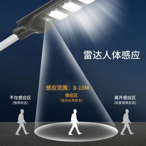 跨境家用防水照明壁灯庭院灯 led雷达感应太阳能一体化路灯光控