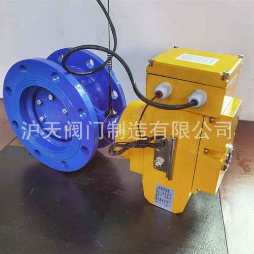 沪天阀门农业灌溉手机端遥控电动蝶阀光伏太阳能电动蝶阀D942X-16