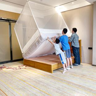 春天里家居防摔蚊帐定制尺寸订做床笠一体包裹式 加大拼接床用蚊帐