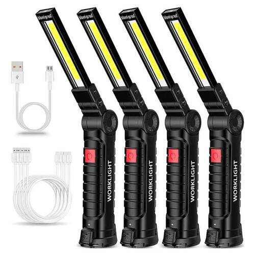 COB LED Folding Flashlight Portable Magnetic Work Light Lant