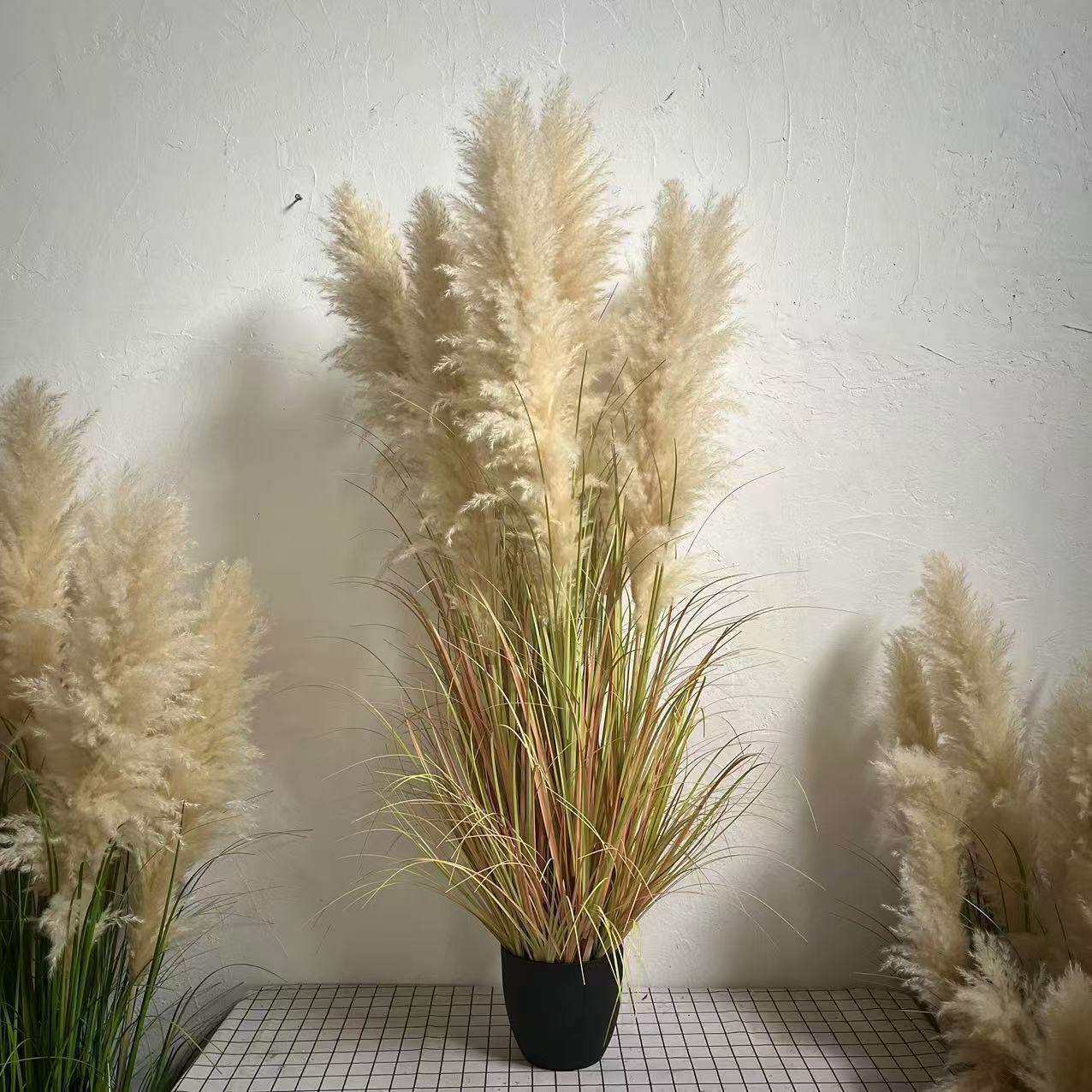 仿真网红天然芦苇假花绿植狗尾草商场店面植物造景家居盆栽摆件