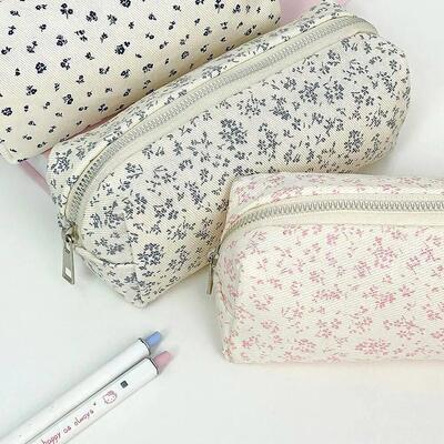 Small Fresh Floral Pen Bag Large Capacity Pencil Case Multif