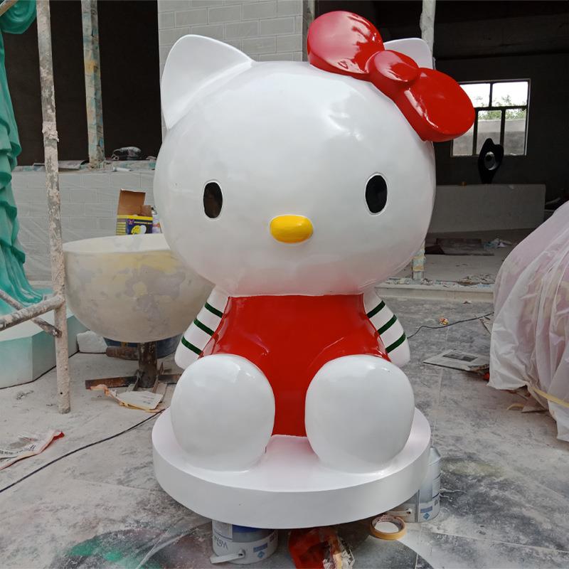 kt猫卡通雕塑商场摆件影视卡通彩绘猫商场美陈景观雕塑厂家摆件