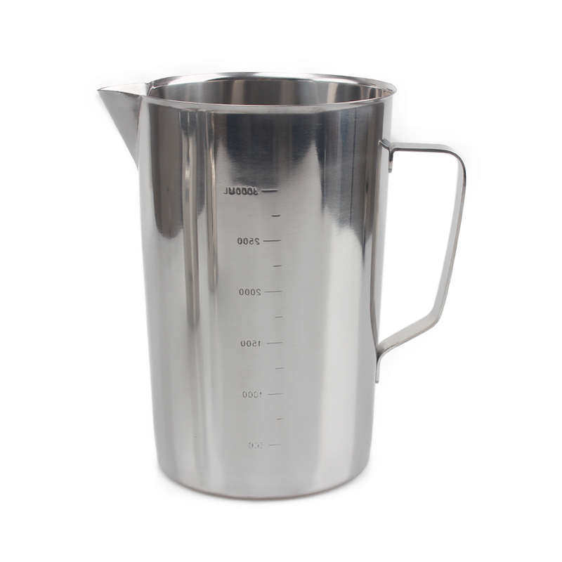 批发高品质304不锈钢量杯3000ML带刻度烧杯烘杯液体液体量杯