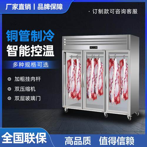 商用挂肉柜猪牛羊肉排酸保鲜柜鲜肉柜双杆立式冷藏展示柜