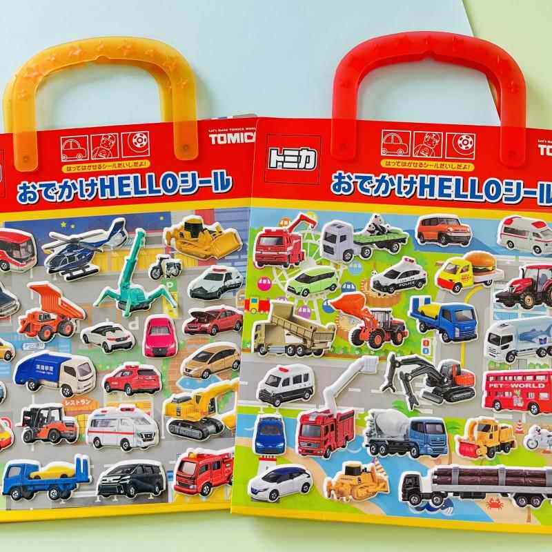 卡通TOMICA/多美卡小汽车立体贴纸挖土机飞机儿童智力贴男孩玩具