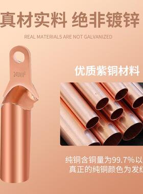 小头铜鼻子窄头接线端子DT35/50/70/95/120/150/185/240平方塑壳