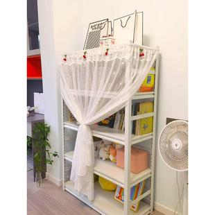 蕾丝纱帘复古书柜防尘遮挡帘魔术贴书架置物架帘壁柜橱柜纱帘