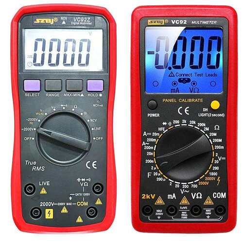 VCVC92K92数字万表2000V交直流电压测2V高压多用用背光表深圳滨江
