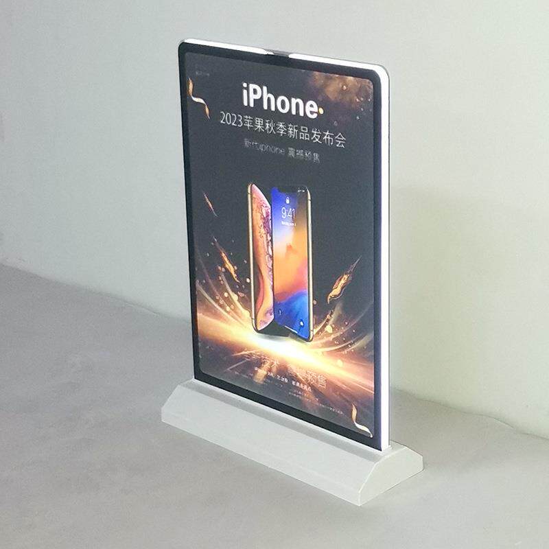 台卡展架餐发光led亚克桌面双面制展示充电电广牌卡亚亚克力灯箱