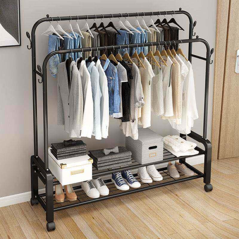Hanging clothes rack one-pole hanger bedroom simple drying图片