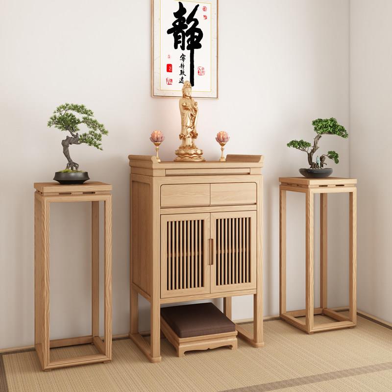 北美黑胡桃木新中式家用客厅供桌实木长桌观音榆木供奉桌简约佛台