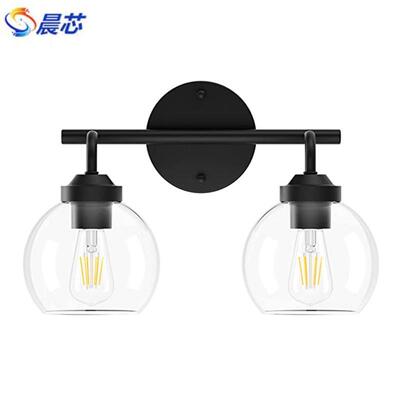 镜前灯现代简壁约奢璃梳妆台美玻式双头三轻头灯复古工业浴9042室