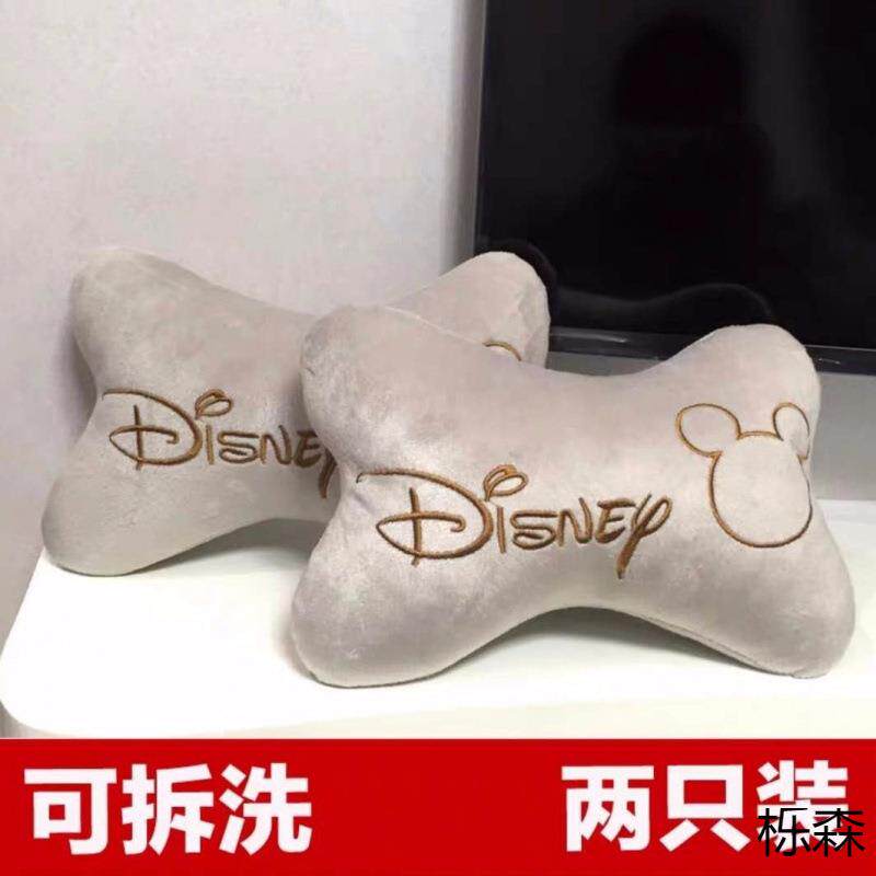 汽车头枕护颈枕一对车用头枕腰靠四件套车用靠背垫办公护腰枕@