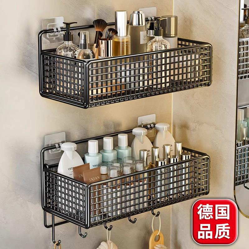 德国化妆室置物架洗手间架子壁挂式收纳层架免打孔挂墙上浴室收纳