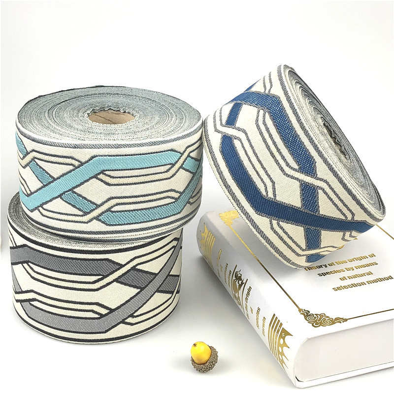 新款窗帘亚麻提花高密织带9公分 拼接侧边现代简约 条形25米/卷