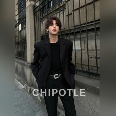 韩国CHIPOTLE高级感黑色dk小西装套装男2026春季英伦雅痞垫肩西服