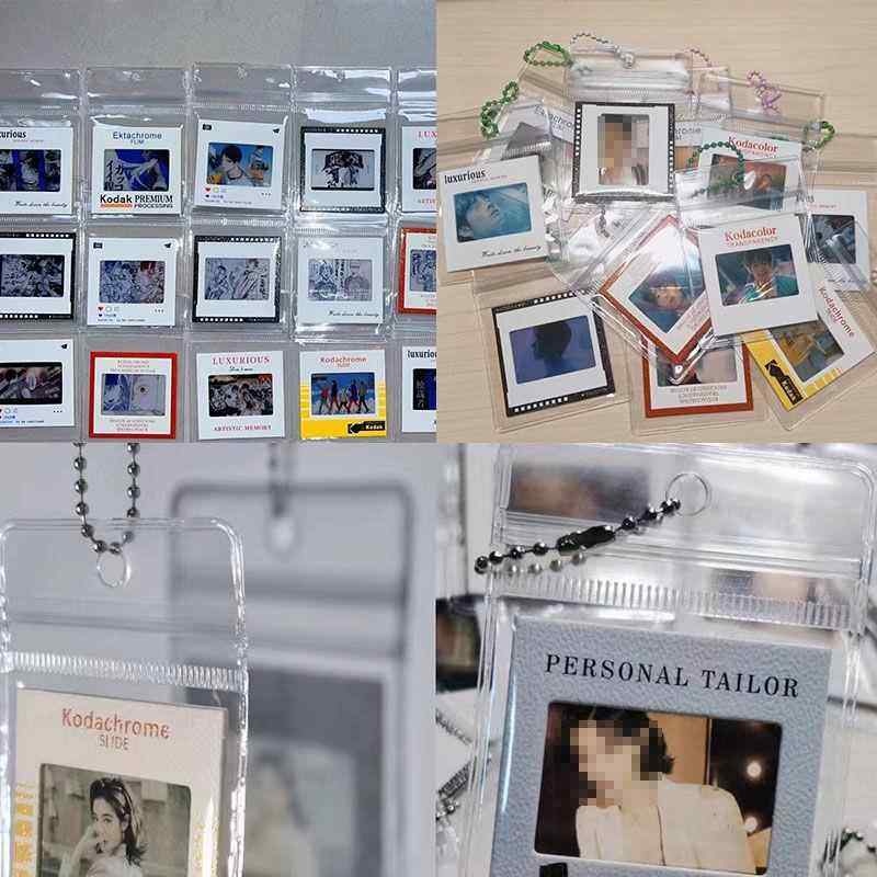 反转胶片保护套自封袋带孔pvc收纳袋diy材料透明袋子可悬挂照片袋