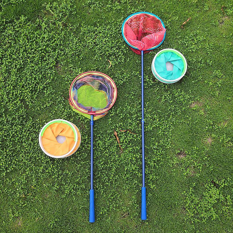 儿童捞鱼网小渔网兜伸缩杆折叠手抄网密网眼玩具小孩捕昆虫捉蝴蝶