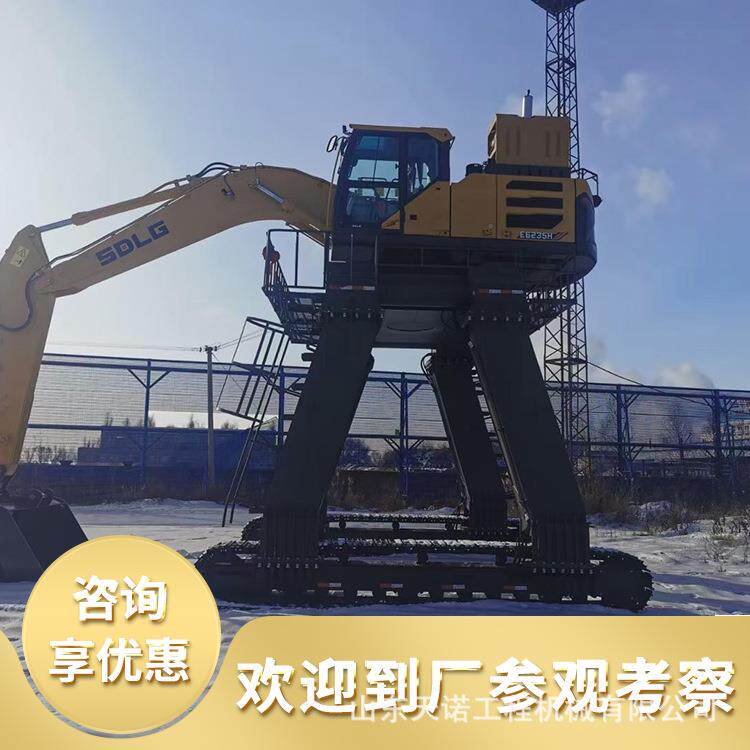 厂家直供20吨挖掘机大长腿钩机加高底盘铁路卸煤挖机