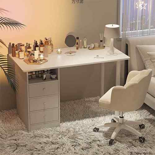 梳妆台简约现代卧室化妆桌网红书桌小户型出租屋收纳柜一体化妆台