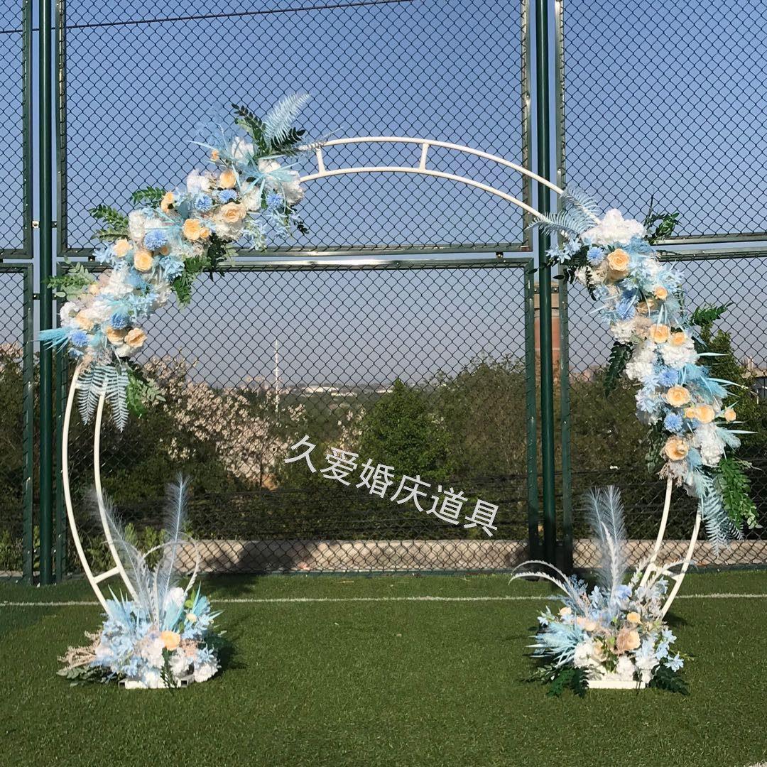 婚庆艺架双469杆门拱门金色拱门半圆形铁拱礼气球装饰架婚背景道