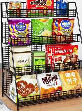 零食置物架餐桌收纳神器桌上多层零食架柜台桌面货架小食品展示架