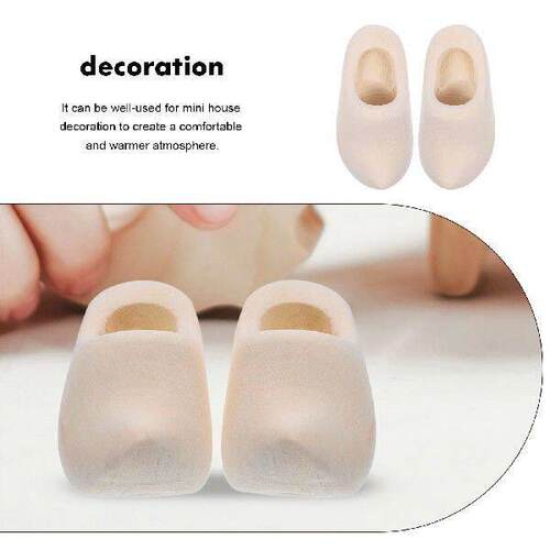 Mini Wooden Shoes Unfinished Craft Supply Realistic Shape