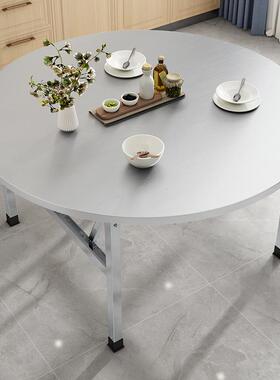 7K不桌锈钢折叠圆桌桌家用餐宿出租房吃F77TT7J9饭舍桌写字学习摆