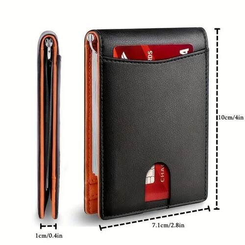 PU Leather Slim Smart Wallet for Men with Money Credit Card
