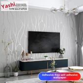 鹿皮天鹅绒不干胶壁纸 用于家庭卧室不干胶防水防 加厚墙面贴纸