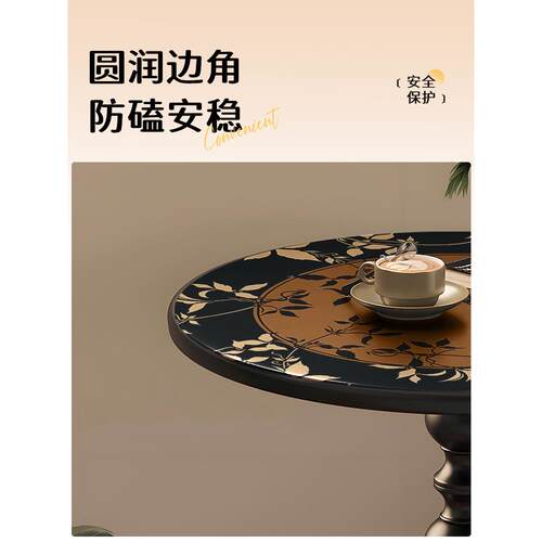 法边几发中古风XY小茶几可移动客厅沙小边柜复古圆式桌艺术床头柜