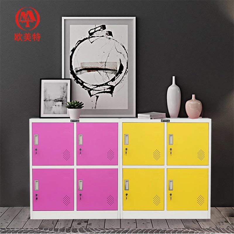 彩色更衣柜员工铁皮学生书包柜幼儿园储物存包鞋柜防锈矮柜