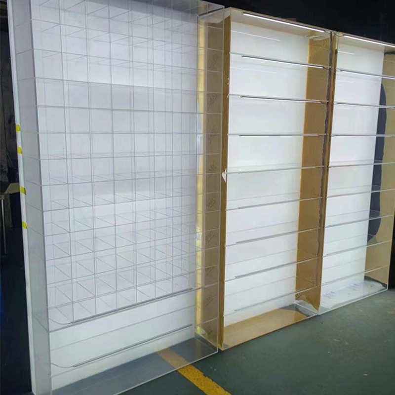 透明收纳有机玻璃带亚克门店力展示直播间柜灯展厅展示架服装店架