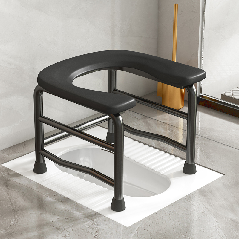 坐便凳老人家用坐便椅结实孕妇移动便携式U形马桶凳厕所蹲坑蹲厕