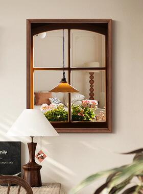 法式田园镜面装画窗饰子摆件画装al202505饰镜外空间镜延伸客厅卧