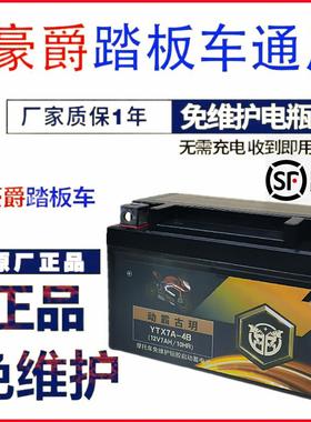 机车电瓶YTX7A-4B免维护豪迈豪.爵悦星125踏板配件蓄电池12V7AH