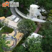 欢乐岛无动力游乐设备厂家高塔不锈钢滑梯绳网攀爬瞭望塔主题乐园