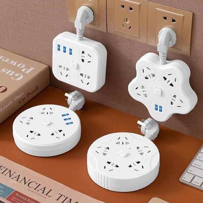 Power cord extension socket Plug wire board with towing Plat