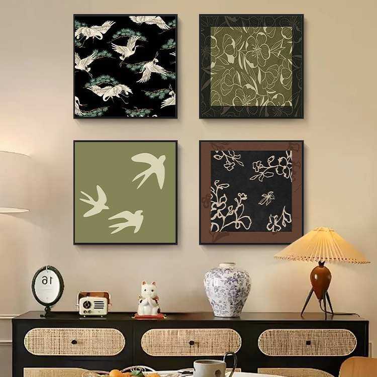 中古风客厅沙发墙壁画餐厅卧室小众艺术挂画花鸟时光新中式装饰画,家居饰品,现代装饰画,淘宝优惠券,粉丝福利购,淘宝优惠卷